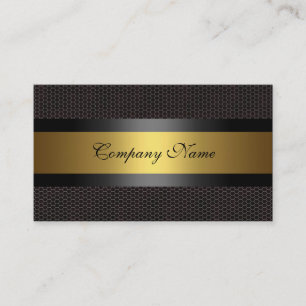 Cartão De Visita Elegante Ouro Metal Preto Branco