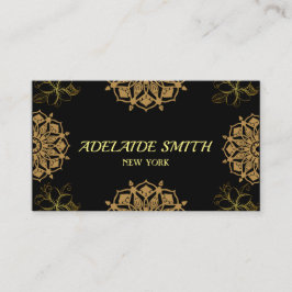 Cartão De Visita elegante ouro negro moderno