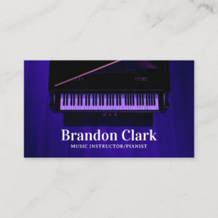 Cartão De Visita Elegante Palco Grande Piano Musical