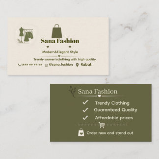 Cartão de Visita Elegante para Marcas de Moda