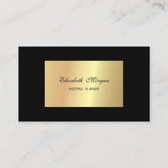Cartão De Visita Elegante para Na moda de chic,Faux Dourado,Preto (Frente)