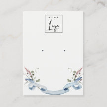 Elegante Pastel Blue Wildflower Logo Earranha