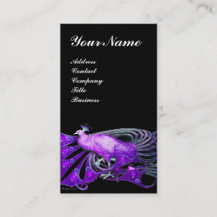 Cartão De Visita ELEGANTE PAVÃO ROXO ,preto