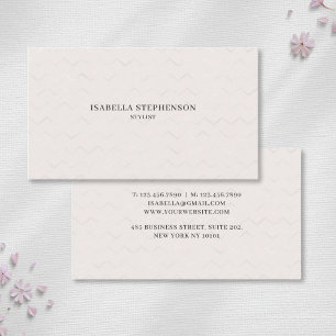 Cartão De Visita Elegante Pérola Chevron Minimal Profissional