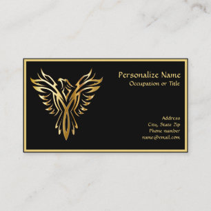 Cartão de visita Elegante preto e Dourado da Asce
