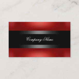 Cartão De Visita Elegante Preto Indestrutível Vermelho