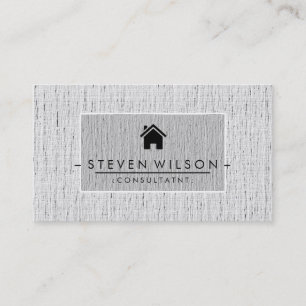 Cartão De Visita Elegante Professional Modern Imóveis Linen