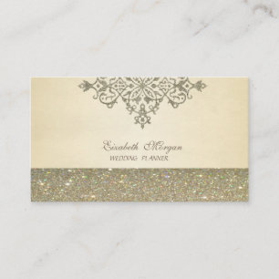 Cartão De Visita Elegante Profissional Chic Luxo, Renda Brilhante