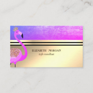 Cartão De Visita Elegante Profissional Dourado,Listras,Flamingo Ro