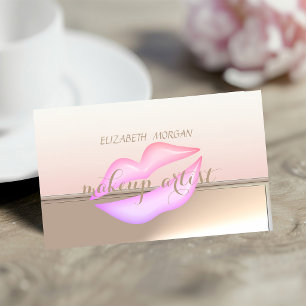 Cartão De Visita Elegante Profissional Elegante Chic, Lábios