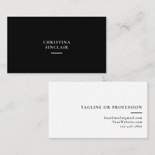Cartão De Visita Elegante Profissional Empresarial Preto Chic
