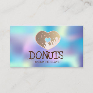 Cartão De Visita Elegante Profissional, Holográfico, Donuts, Padari