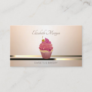Cartão De Visita Elegante Profissional Luminoso Cupcake