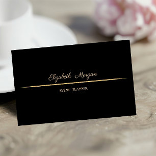Cartão De Visita Elegante Profissional Minimalista Simples,Preto