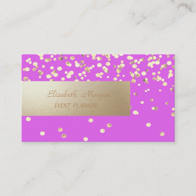 Cartão De Visita Elegante Profissional, Moderno, Confetti (Frente)