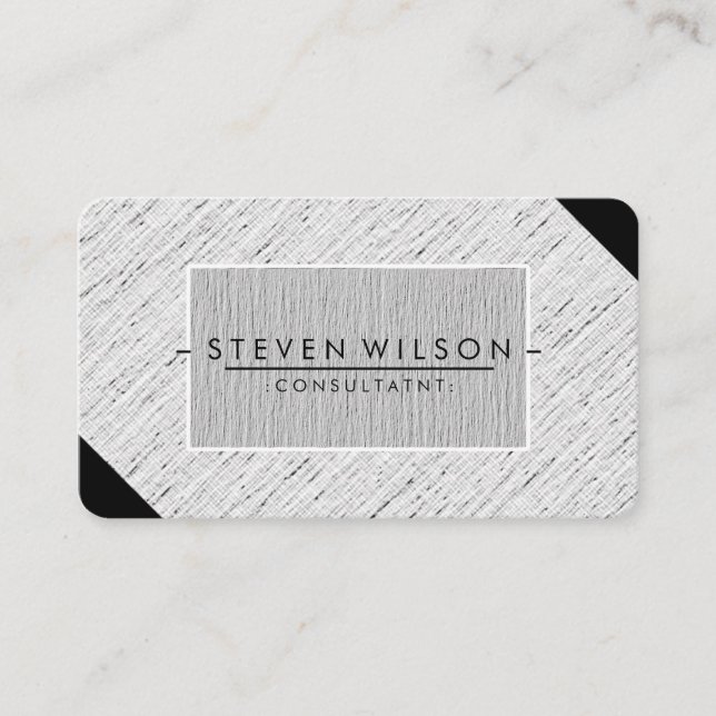 Cartão De Visita Elegante profissional moderno e sutil Linen (Frente)