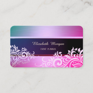 Cartão De Visita Elegante Profissional Moderno Floral