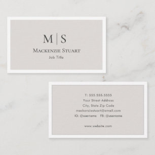 Cartão De Visita Elegante Profissional Símbolo Simples Minimalista