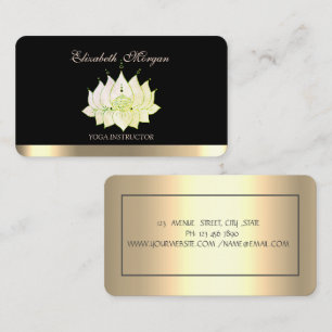 Cartão De Visita Elegante Profissional Verde Lótus,Preto
