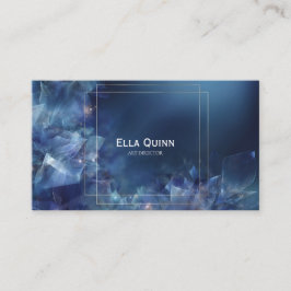 Cartão De Visita Elegante Quadro Abstrato Cristalino Azul Etéreo