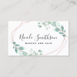 Cartão De Visita elegante quadro verde delicado