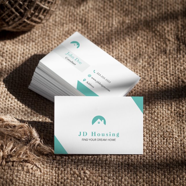 Cartão De Visita Elegante Qualquer Cor (Elegant Real estate Any Color Business Card)