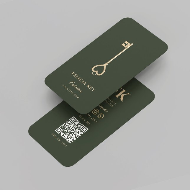 Cartão De Visita Elegante Real Imobiliário (Elegant Modern Realtor Real Estate Sage Business Card
)