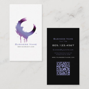 Cartão De Visita Elegante Redemoinho de Gradiente Roxo e Preto Pers