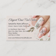 Elegante Rosa Bege Cristal Manicure Salão de Unhas