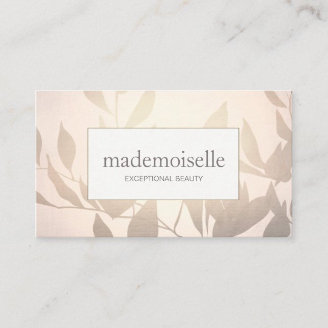 Cartão De Visita Elegante Rosa Dourado deixa beleza estética (Frente)