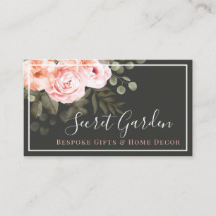 Cartão De Visita Elegante Rosa Floral Rosas Moderno Chic Simples