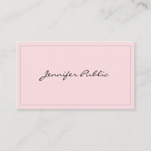 Cartão De Visita Elegante Rosa Minimalista Profissional Moderno Bon