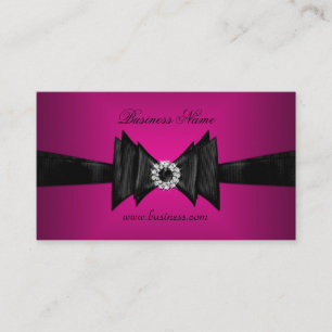 Cartão de Visita Elegante Rosa Rico Diamante Preto