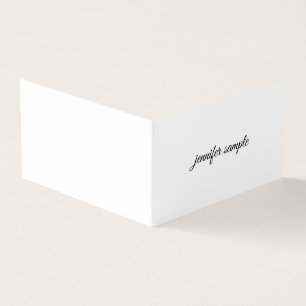 Cartão De Visita Elegante Roteiro Manuscrito Limpo Minimalista Mode