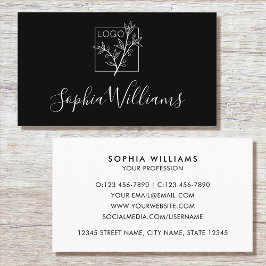 Cartão De Visita Elegante Rótulo Personalizado Logotipo Moderno Pre