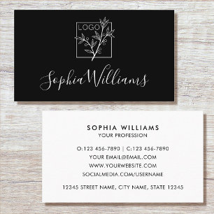 Cartão De Visita Elegante Rótulo Personalizado Logotipo Moderno Pre