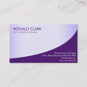 Cartão De Visita Elegante Roxo de Linen Profissional Moderno