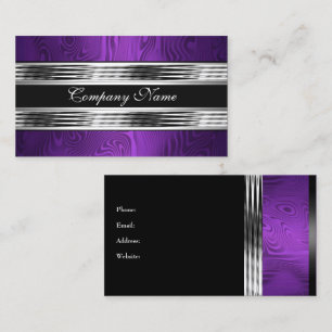 Cartão De Visita Elegante Roxo Prata Preto 2