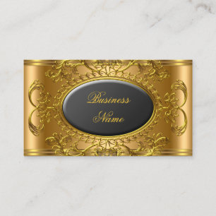 Cartão De Visita Elegante Royal Preto Ouro Profissional