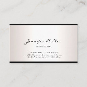 Cartão De Visita Elegante Script à Mão Moderna Simples Profissional