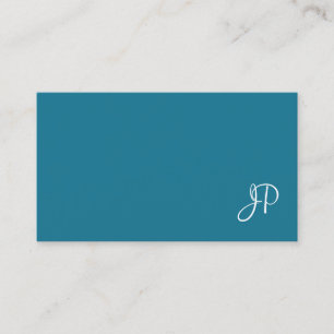 Cartão De Visita Elegante Script de Caligrafia Turquesa Simples Ten