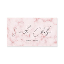 Elegante Script Escrito à Mão em Mármore Rosa Soft