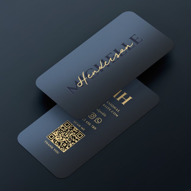Cartão De Visita Elegante Shiny Blue Monograma Professional Moderno (Elegant Shiny Blue Monogram Professional Modern Business Card
)