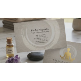 Cartão De Visita Elegante Símbolo ZEN de Instrutor de Ioga e Medita