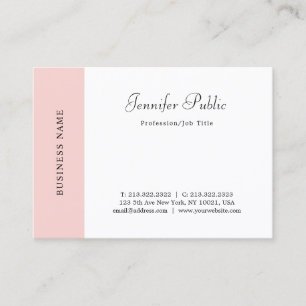 Cartão De Visita Elegante Simples, Branco Cor-de-rosa, branco-claro