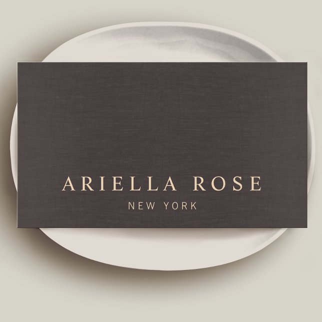 Cartão De Visita Elegante, Simples, Castanho Escuro, Profissional d (Criador carregado)