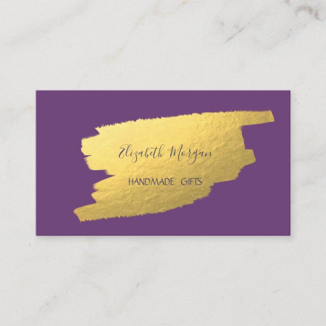 Cartão De Visita Elegante Simples, Faux Gold Foil Brussel Traço (Frente)