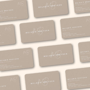 Cartão De Visita Elegante, simples, minimalista, dois monogramas