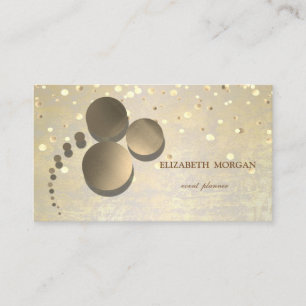 Cartão De Visita Elegante Simples, Pontos , Confetes