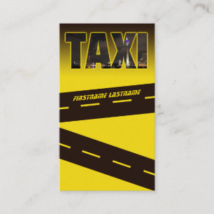 Cartão De Visita Elegante skyline TAXI para taxista motorista de tá